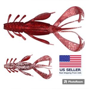 20 Red Crawfish Fishing Silicone Plastic Baits 3.94in 10g Lure Tackle Jig Hook